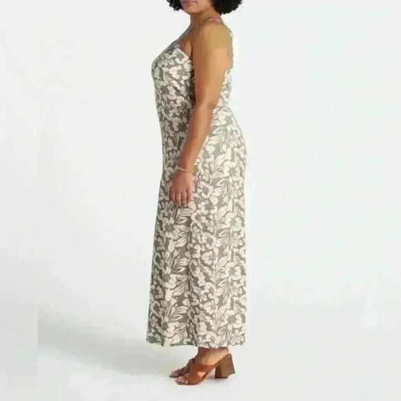 Market & Spruce Alisha Knit Strappy Back Maxi Dress in Olive - Size 1X (NWT) - Picture 3 of 4
